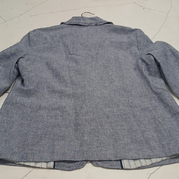 Crown & Ivy Ruffled Bluish Blazer Sz12 New Whith Tag - Picture 7 of 10